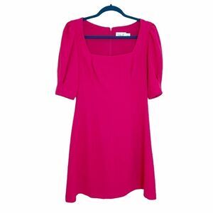 NWT Eliza J Fuschia Pouf Sleeve Dress